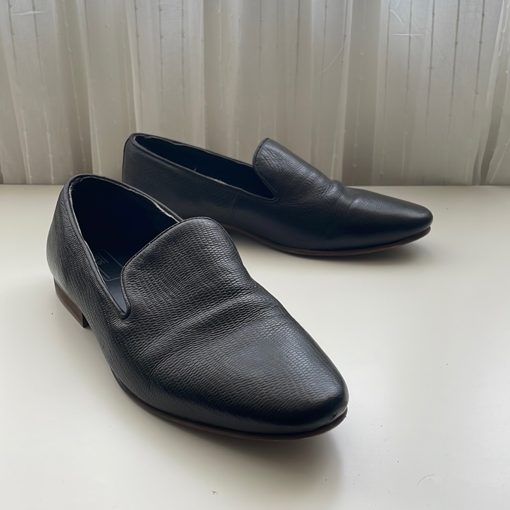 Black slip on loafers